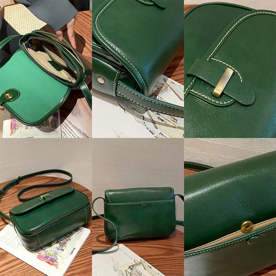 Genuine Leather Women's Crossbody Bag 2025 New Cowhide Small Square Bag High-End Texture Large Capacity Commuter Shoulder Bag - Thumbnail 4