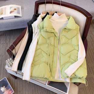 2024 Winter New Korean Style Temperament All-match plus size chubby girl Loose Slim Thick Cotton Vest Student Jacket