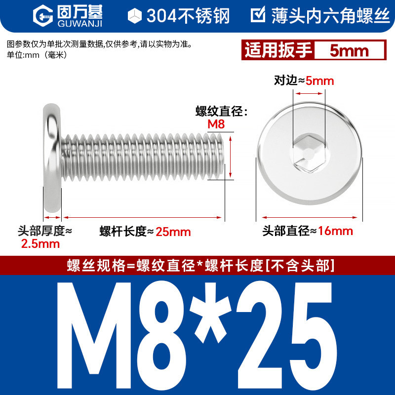 304 M8*25