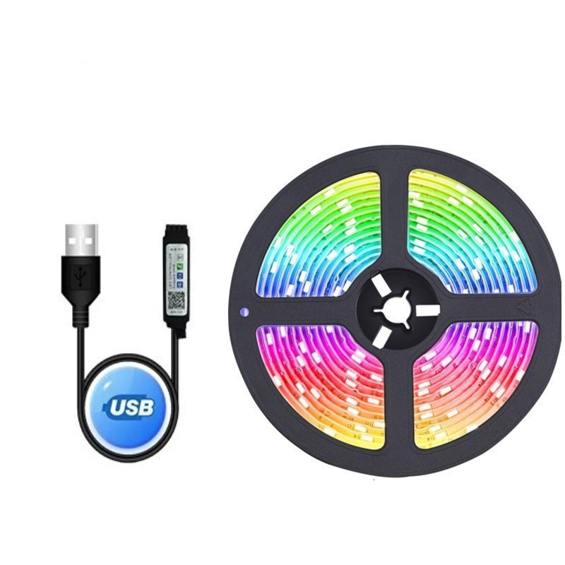Venta caliente transfronteriza 24 clave RGB tira de luz de bajo voltaje 5050RGB/2835 colorido USB TV Barra de luz de fondo