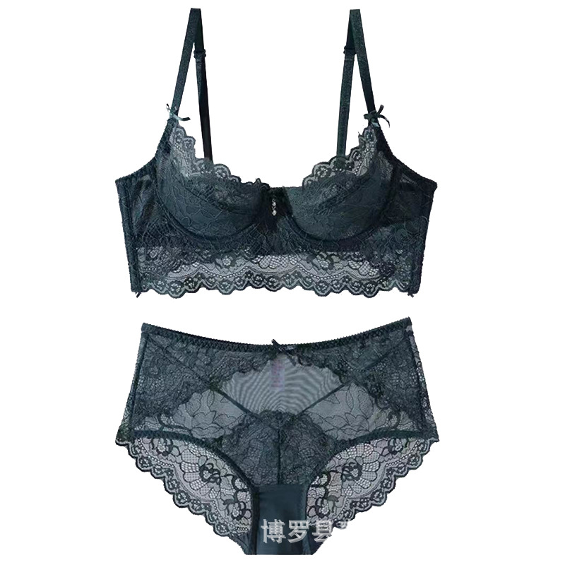 Traje de Sujetador de encaje sexy para mujer envuelto en el pecho y la conformación de los senos más el tamaño de soporte superior pecho grande y pequeño traje de ropa interior delgada sujetador