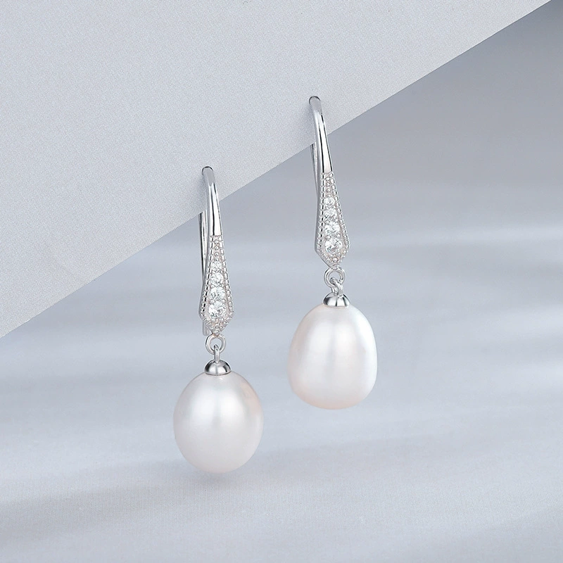 Серебряные серьги из жемчуга, аксессуар, образец 925 пробы, европейский стиль, стиль высокого качества, оптовые поставки