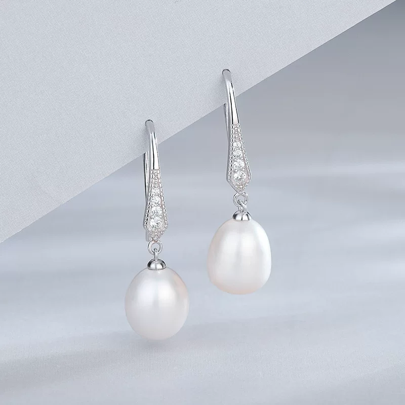 Серебряные серьги из жемчуга, аксессуар, образец 925 пробы, европейский стиль, стиль высокого качества, оптовые поставки
