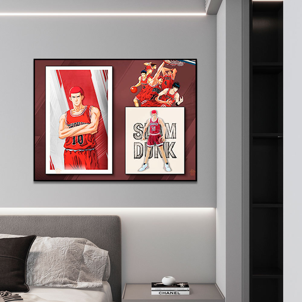 Slam Dunk moda hecha a mano pintura decorativa hecha a mano pintura real salón sofá Fondo dormitorio pasillo colgante pintura