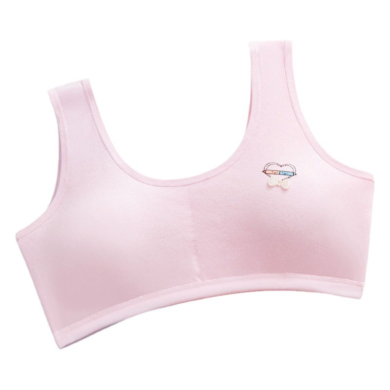 Оптовая продажа хлопка для девочек период развития нижнее белье для девочек бюстгальтер для подростков средней школы Младшие классы средней школы большие дети широкие плечи обернутые грудь