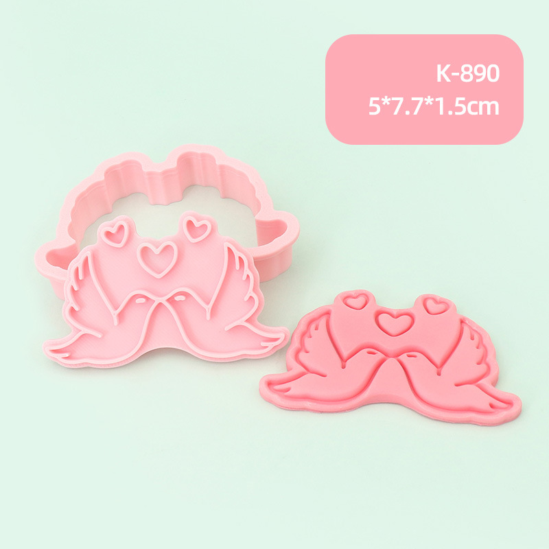 Cartel de galletas de dibujos animados de San Valentín Molde de galletas de amor DIY linda herramienta de horneado para el hogar de fondant de prensa tridimensional