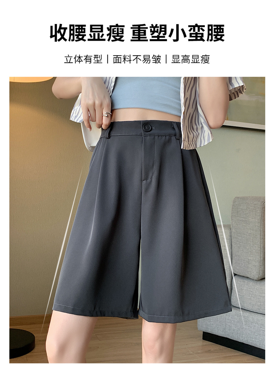 Pantalones cortos tipo falda para mujer, cintura alta, corte recto image 4