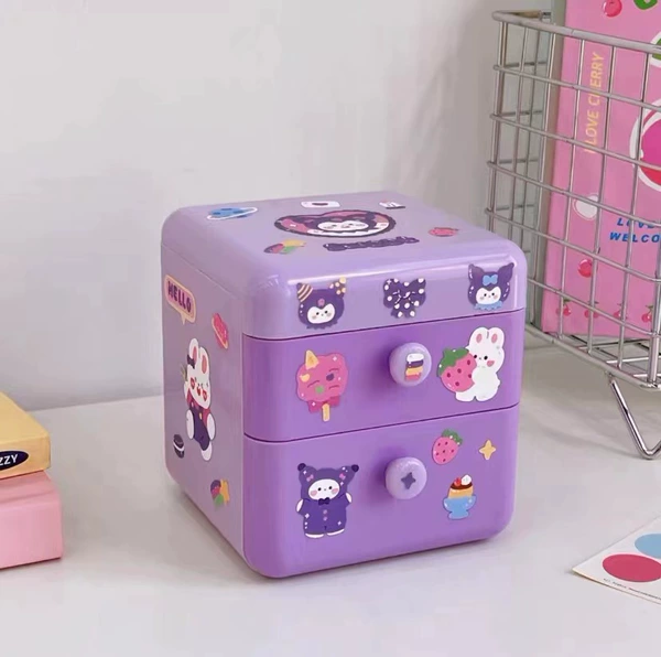 Purple storage box, sticker