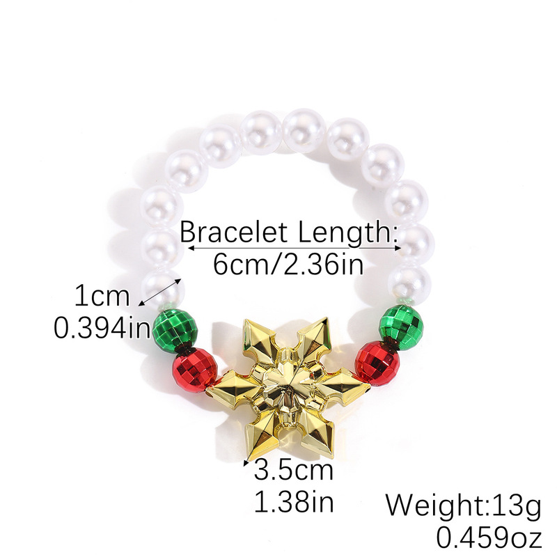 欧米風新作アクセサリー クリスマスブレスレット 雪だるま 雪の結晶 キャンディーケーキ 合金 オイルドロップペンダント 編み込みクリスマスブレスレットセット|undefined