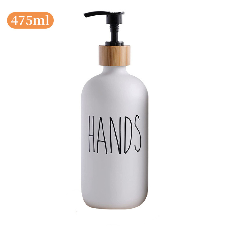 Dispensador de jabón de vidrio ámbar Boston 500 ml, botella con bomba a presión para baño y cocina, stock al por mayor