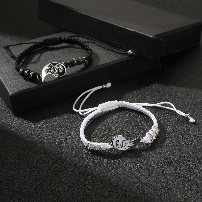 Style Simple Tai Chi Dragon Alliage Émail Tresser Coupler Bracelets Collier display picture 9