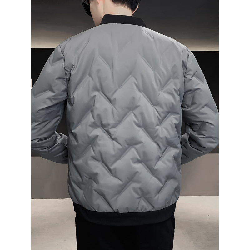 Chaqueta de pluma para hombres 2023 invierno nuevo corto ligero de cuello vertical suelto chaqueta de abrigo de moda de abrigo de abrigo de moda para hombres