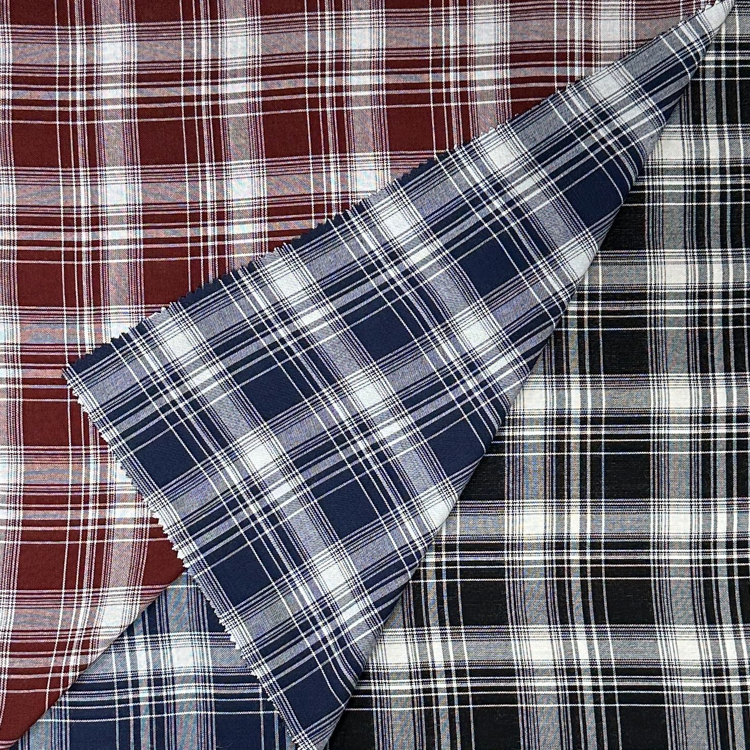 现货 100%人棉色织格子新款日系学院风春夏女装衬衫连衣裙服装面