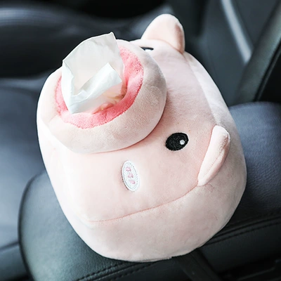 Cartoon Car Tissue Box Multifunctional Car Tissue Box Car Seat Back Sun Visor Armrest Box Tissue Box Cover (Car tissue box/set) - soak-pig