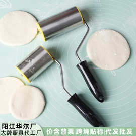 现货T型不锈钢滚轮擀面杖厨房小工具饺子馄饨皮烘培面粉皮擀面杖