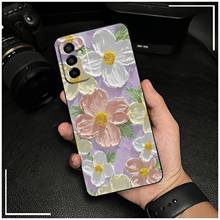 适用三星手机壳动漫质感纯色油画花女涂鸦男女款奢华趣味创意