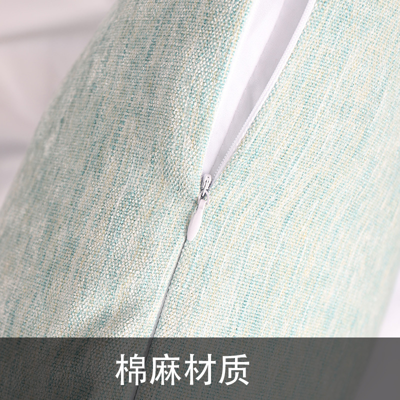 跨境定制亚麻水晶绒绒布北欧ins简约清新客厅沙发酒店汽车抱枕套