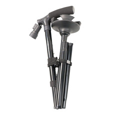 Magic foldable non-rewinding crutch with light, five-section telescopic crutch for the elderly