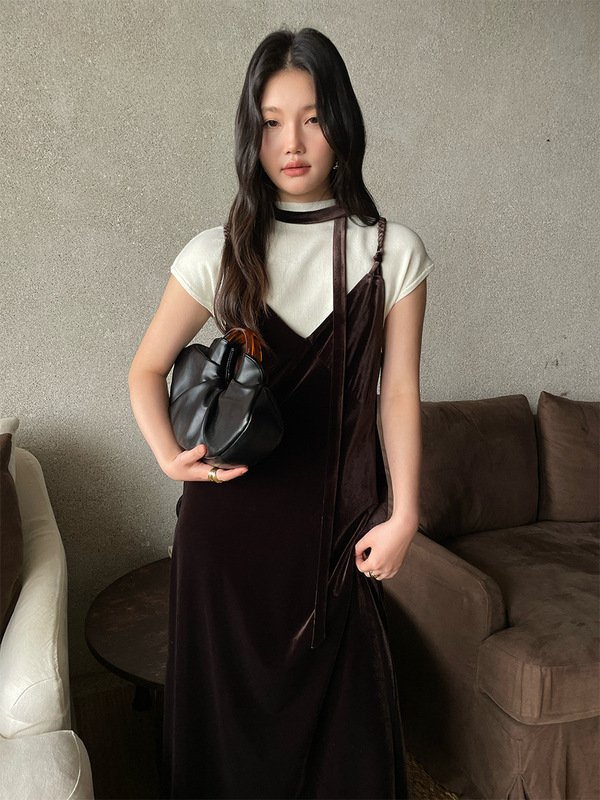 FONE简禾极简风纯色短袖针织衫女2025秋季设计感立领打底衫58296|undefined