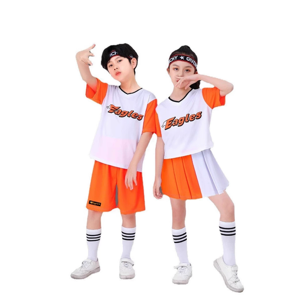 Детский костюм для Черлидинга Черлидеры Мужские и женские джазовые танцы Игры для начальной школы Открытие Уличных танцев Tide Performance