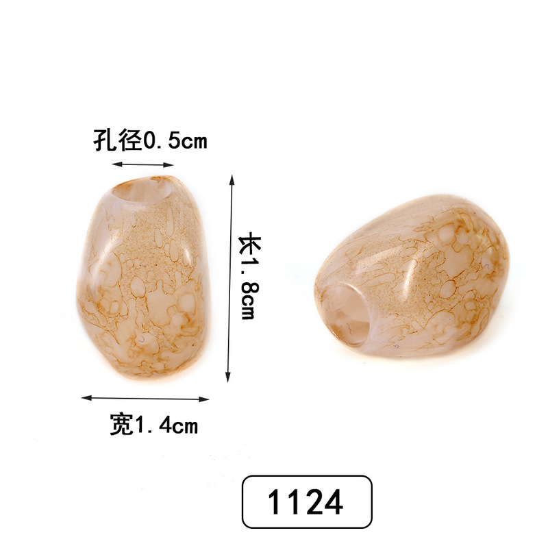 新款不规则切面多边形水墨双色半丸树脂配件diy手作头饰厂家批发|undefined