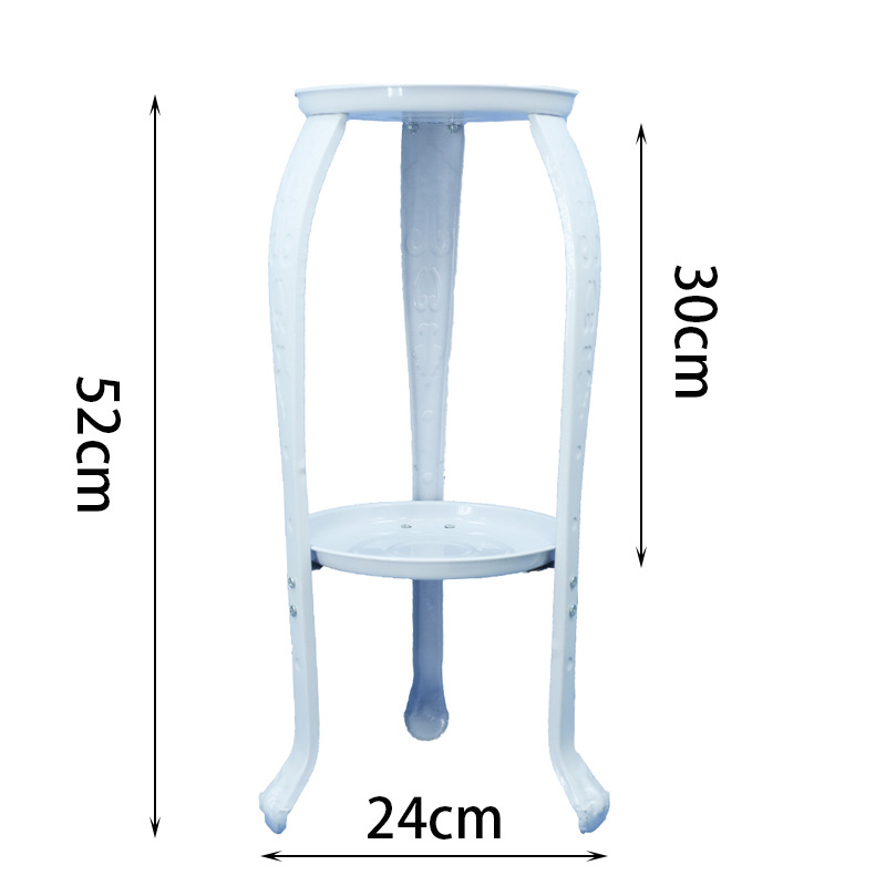 51# European style reinforced iron plant stand for balcony indoor outdoor, double-layer minimalist wide-leg stand