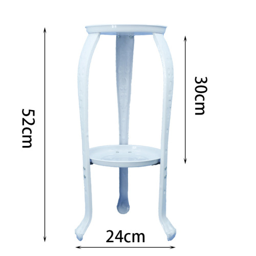 51# European style reinforced iron plant stand for balcony indoor outdoor, double-layer minimalist wide-leg stand