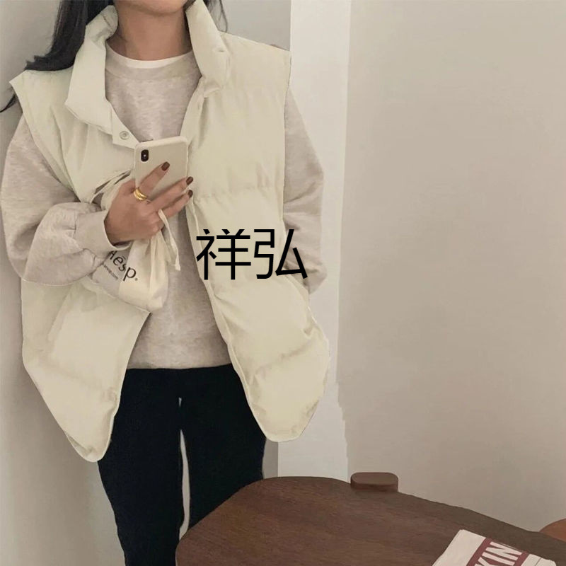 XH2024 가을과 겨울 새로운 다운 조끼 여자 대학 스타일 한국 스타일 외국 스타일 조끼 인터넷 인기 웨이스트 코트 외부