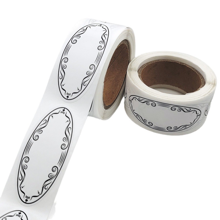 Transfronteriza venta en caliente en el sitio rollo oval blanco etiqueta de escritura etiqueta de etiqueta de latas de alimentos