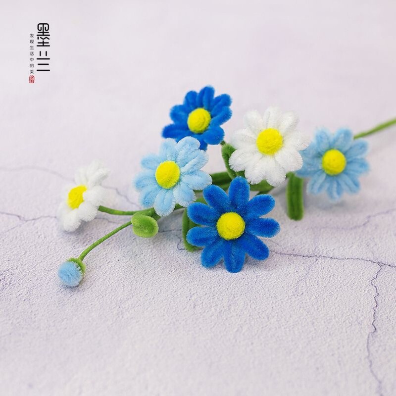 Colorful Daisy Bouquet Teacher's Day Training Activity Decorations Children's Toys Twist Sticks Handmade Flower Materials Artificial Flowers