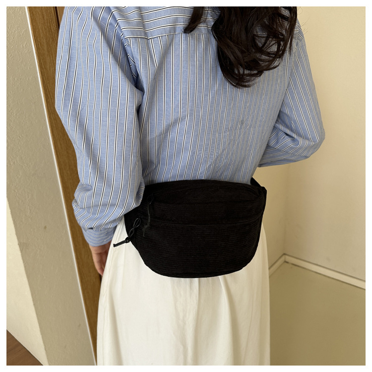 Frauen Taille Tasche Cord Student Schulter Handtasche Crossbody Brust Brust Tasche Fanny Pack Mode Telefon Weibliche Bum Gürtel Geldbörse 2025 – Detail 10