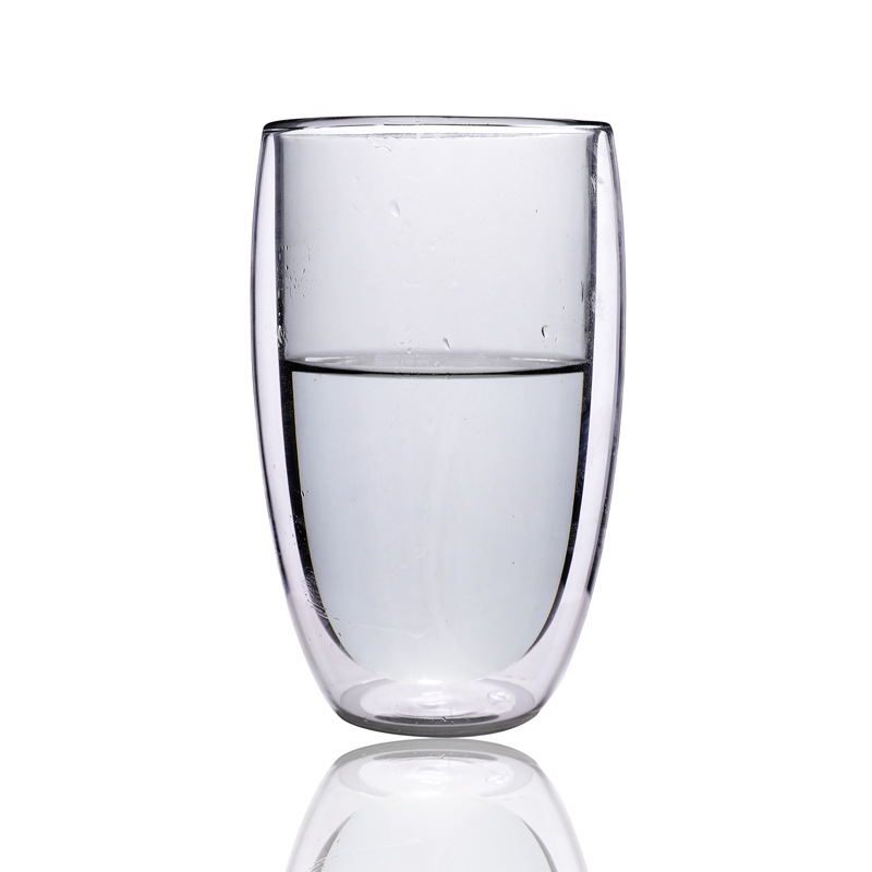 Copa de agua de vidrio color liner borosilicato vidrio taza de café casa creativa de doble capa taza personalizada