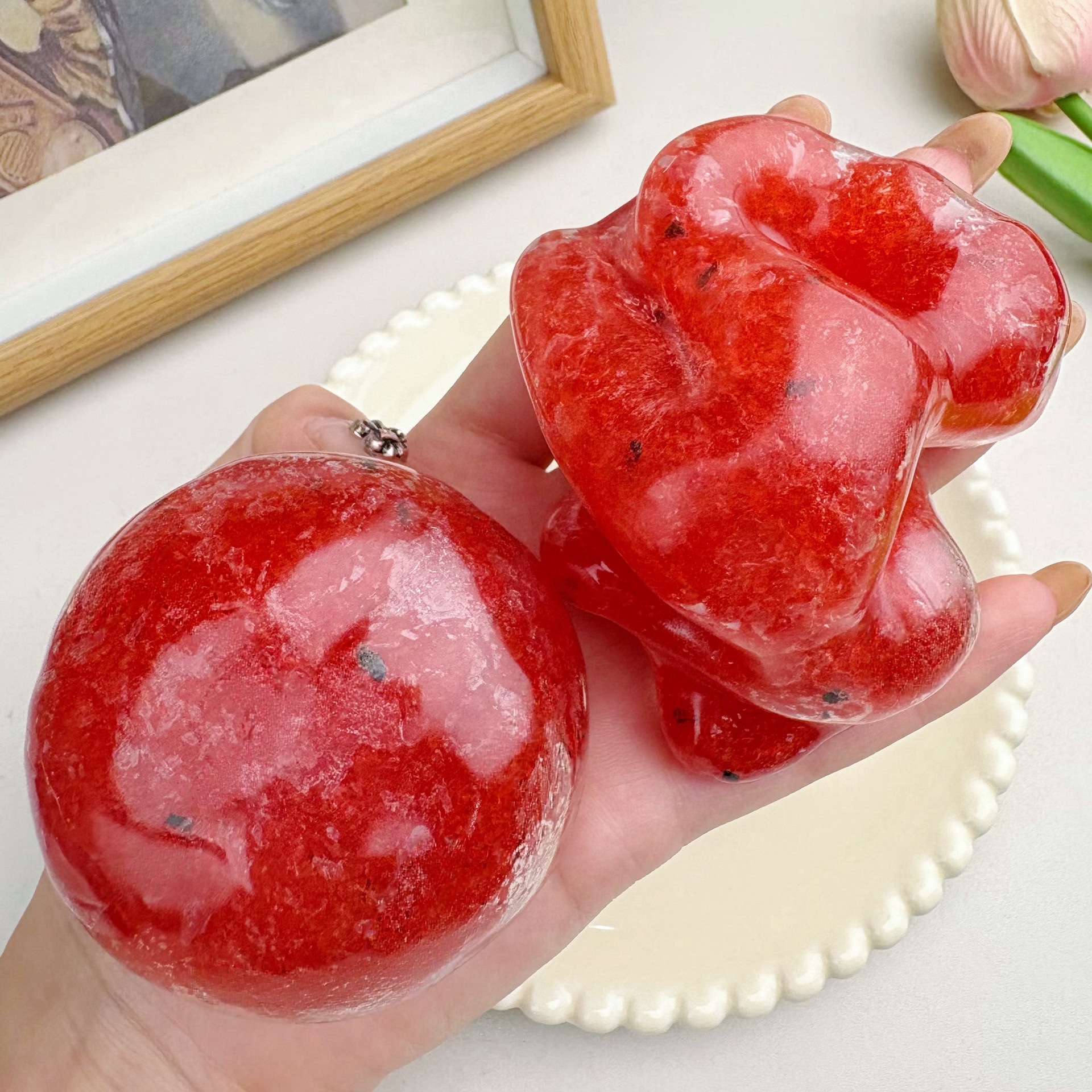 Handmade watermelon smoothie balls [not maltose]