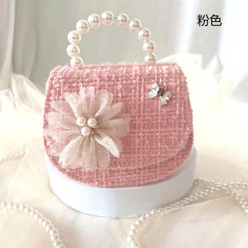 Small sweet wind euro popular flower pearl bag aslant amphibious delicate children