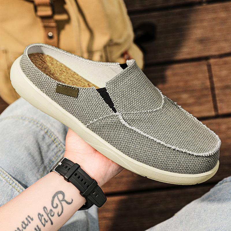 Verano transfronterizo más mocasines de tamaño ligero casual de los hombres cerrados del dedo del pie medias zapatillas slip-on zapatos de los hombres zapatos de conducción resistentes al desgaste
