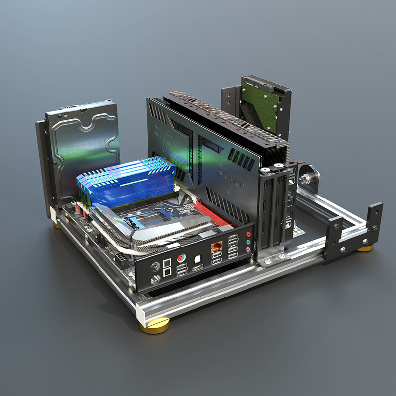 Open Chassis Eatx Water-Cooled Atx Large Board Aluminum Alloy Cooling Chassis Personalized Desktop Air-Cooled Matx All-Aluminum