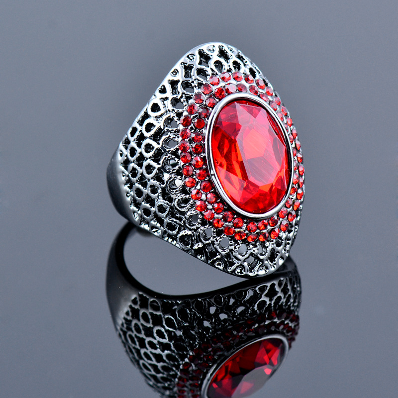 1 Piece Retro Grid Alloy Plating Inlay Zircon Womenu0027S Rings