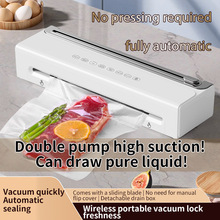 跨境无线真空封口机免按压带槽带割刀家用USB充电外抽真空保鲜机