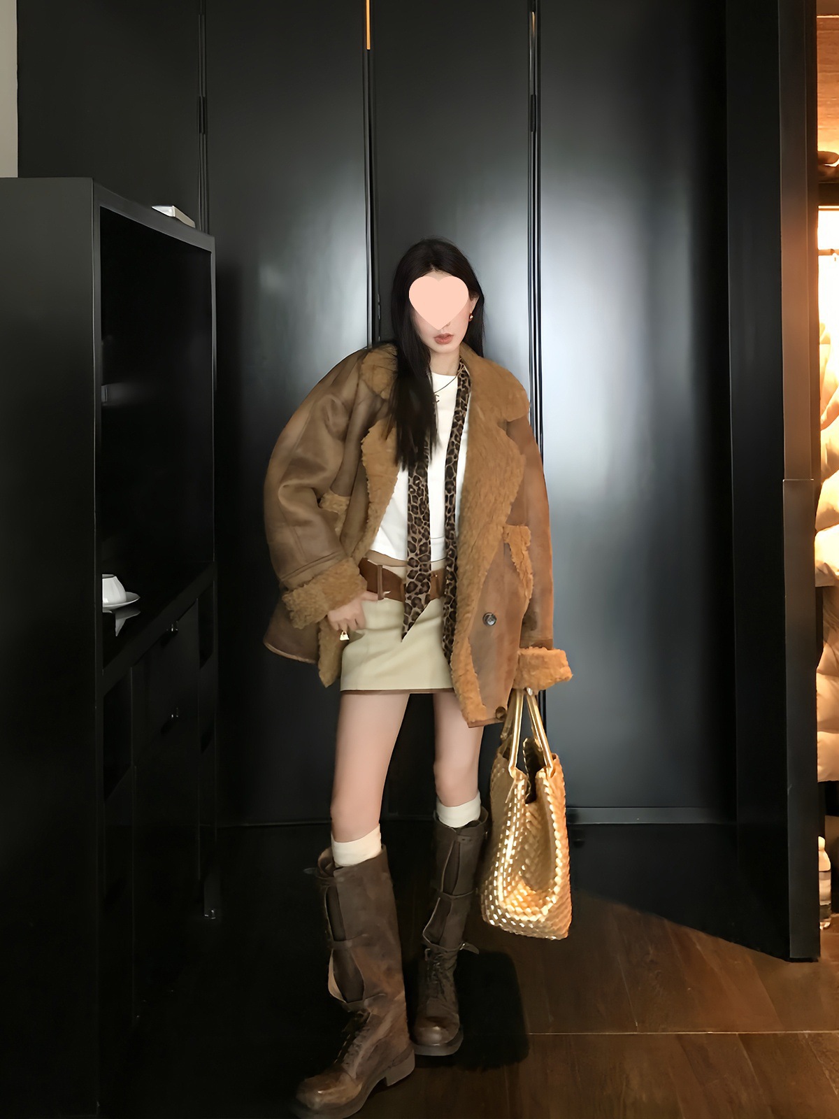 欧陽ベルト付きショートスカート レディース 冬新作 ハイウエスト スリムショートスカート レトロAラインスカート