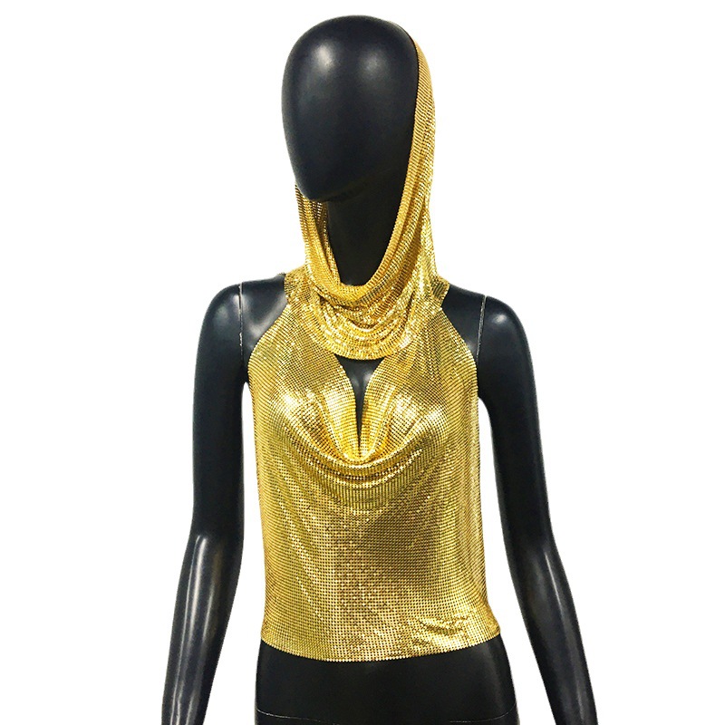 Top de lentejuelas de estilo dulce y picante de moda para mujer Amazon popular camisola pañuelo conjunto chica caliente desgaste transfronterizo