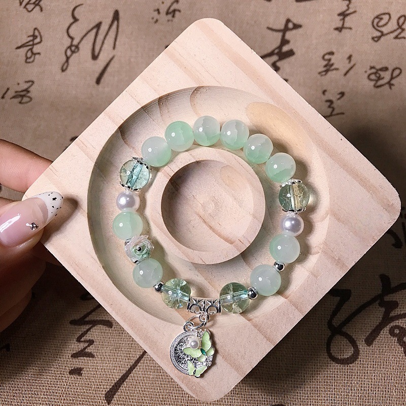 小红书同款蝴蝶碎珠手链女 ins风小众设计轻奢甜美百搭闺蜜手串|undefined