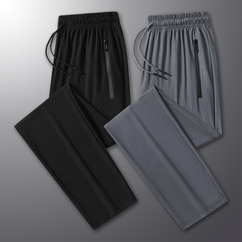 Factory Direct Supply 2025 Summer New Ice Silk Pants Men's Fashion Trendy plus size Casual Pants Factory Direct Supply 2025 Summer New Ice Silk Pants Men's Fashion Trendy plus size Casual Pants