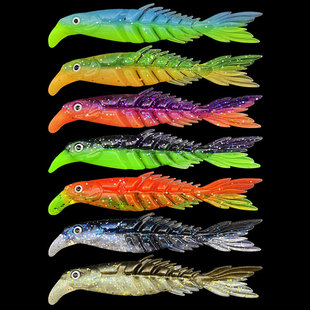Two-color multi-section bone fish Soft Bait multi-color multi-size scissors fishtail Soft Bait sea fishing boat fishing boxed bait wholesale