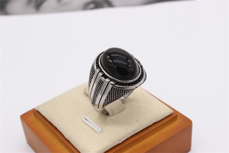 20g Weight Gem Inlay Material Rings Classification 12, 7, 8 Ring Size 1 Piece Quantity Daily, Party Occasion Titanium Steel Material Geometric Pattern Men's Gender Retro, Vintage Style Style Men's Retro Vintage Style Rings Geometric Titanium Steel Gem Men Signet Rings 12