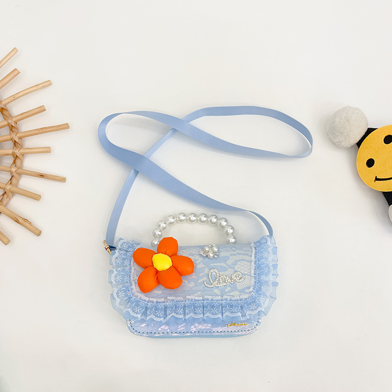 Bolso de los niños de estilo coreano 2022 Otoño Nueva Chica Flor bolsa de mensajero de moda estilo Chanel mini bolsa de accesorios de moda
