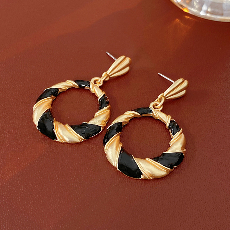 Medieval vintage diamantes geométricos oval pendientes collar ligero lujo nicho cadena clavícula juegos de joyería retro