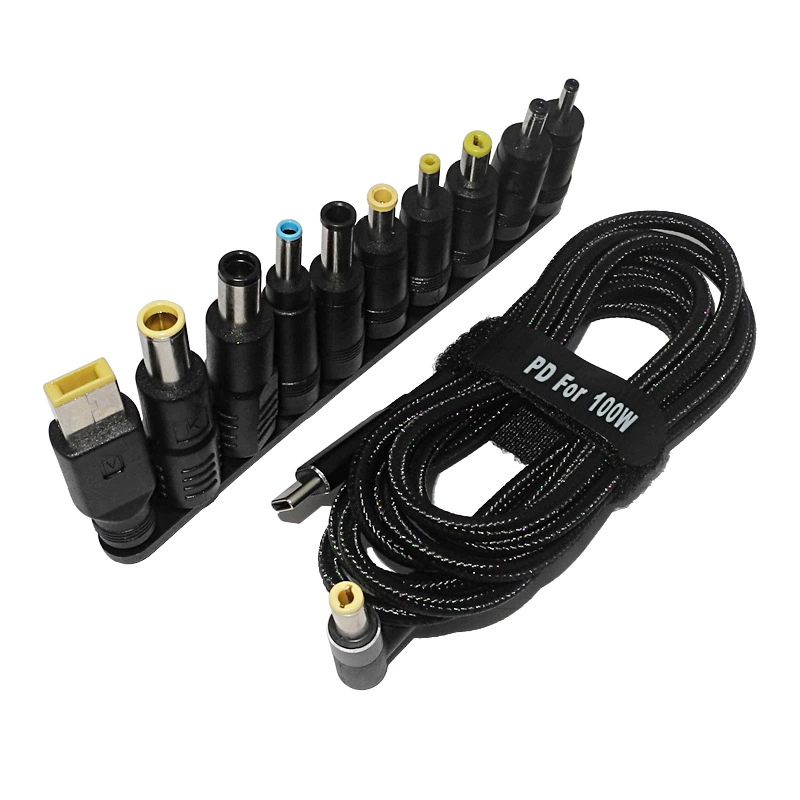 100W notebook computer adapter PD seduce fast charging conversion line Type-C round port DC power supply