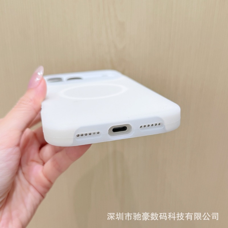 果冻磁吸适用iPhone17promax液态硅胶手机壳苹果16纯色简约防摔套|undefined