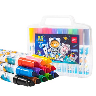 Deli Stationery watercolor pen student children's painting 12 colors 24 colors 36 colors large capacity washable thick head color pen