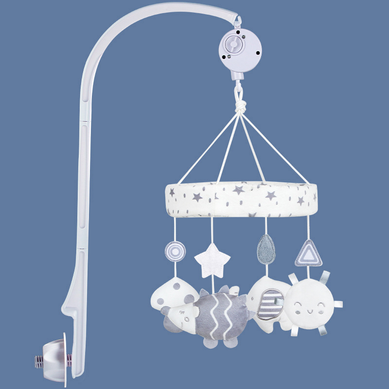 Cross-border Nordic-style crib bell rattle children 0-1 years old musical rotating night light baby soothing toy